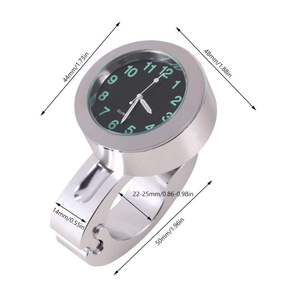 Waterproof Motorcycle Quartz Watch Aluminum Housing Luminous Clock Scooter Application