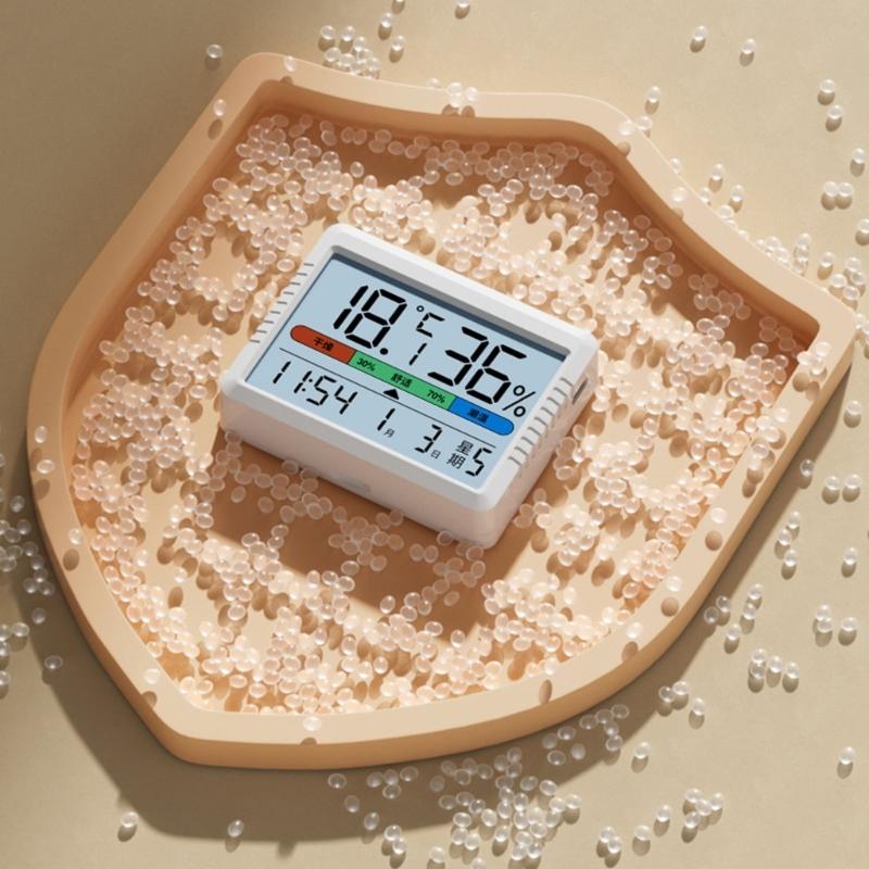 Indoor Thermometers Hygrometer Meter Clock Calendar for Home with USB Rechargeable Design and High Precise Sensors