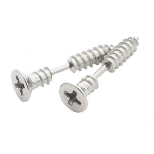 Unisex Punk Gothic Unika rostfritt stål Hel skruv Solid Ear Studs örhängen