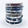 Color Solid Retro Feminine Long Dress Ethnic Style Pu Belt For Outfits Spring