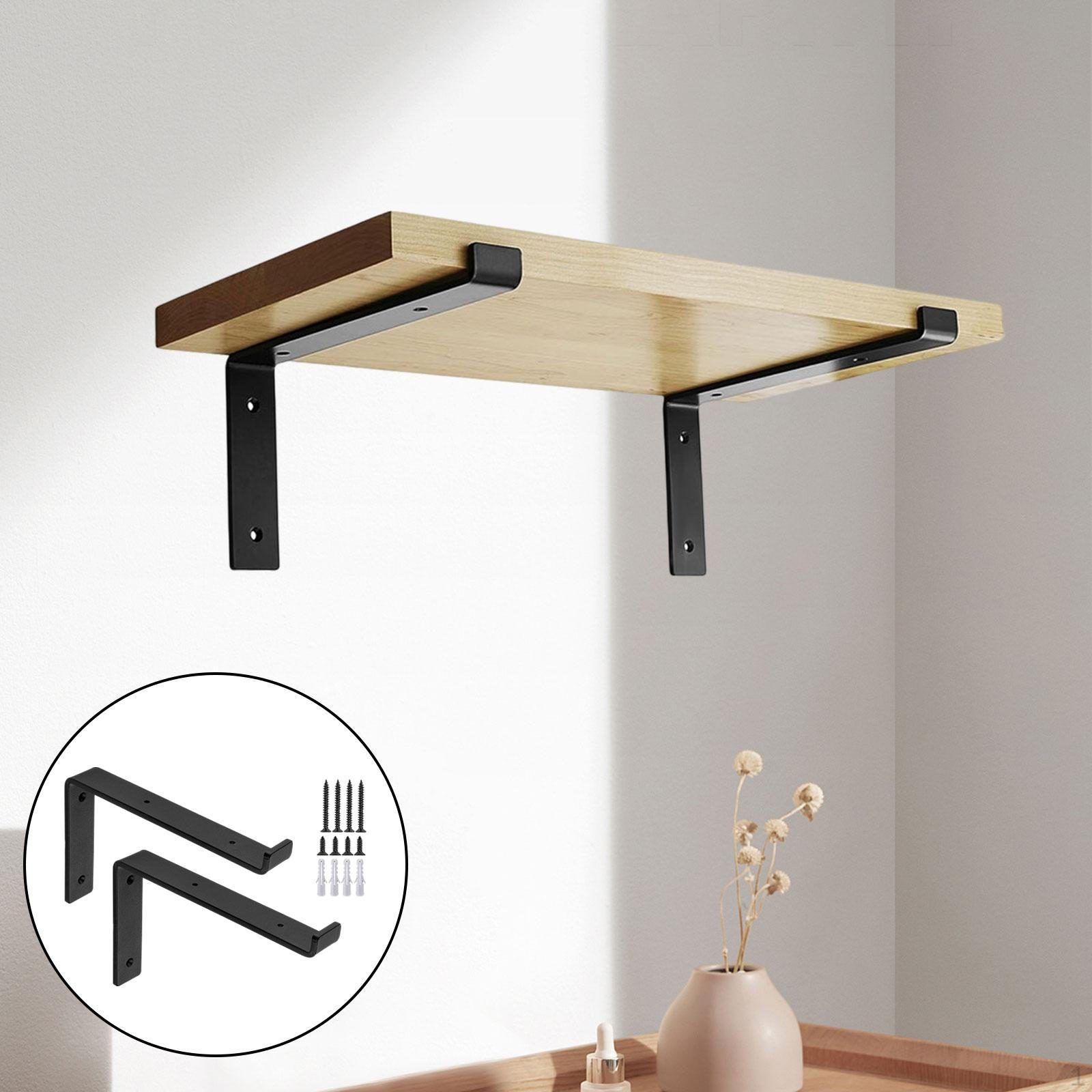 

2 шт. Металлический кронштейн для полки Настенный держатель-подставка Утолщенные прочные опоры Плавающие 8inch