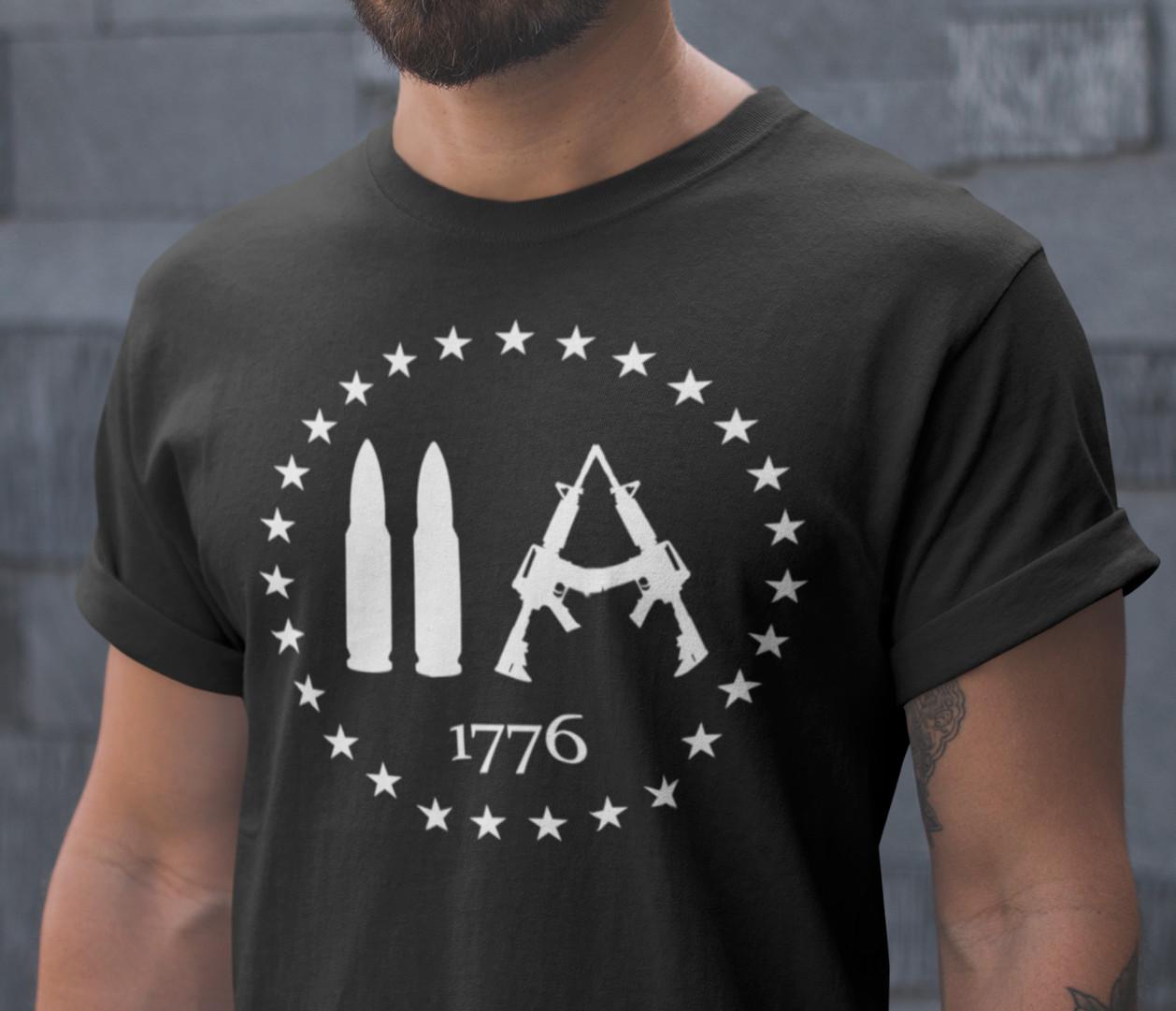 Mens Pro Gun 2nd Amendment USA T-Shirt Mens Womens Tees Top AR15 Guns Patriotic Shirts for Men L