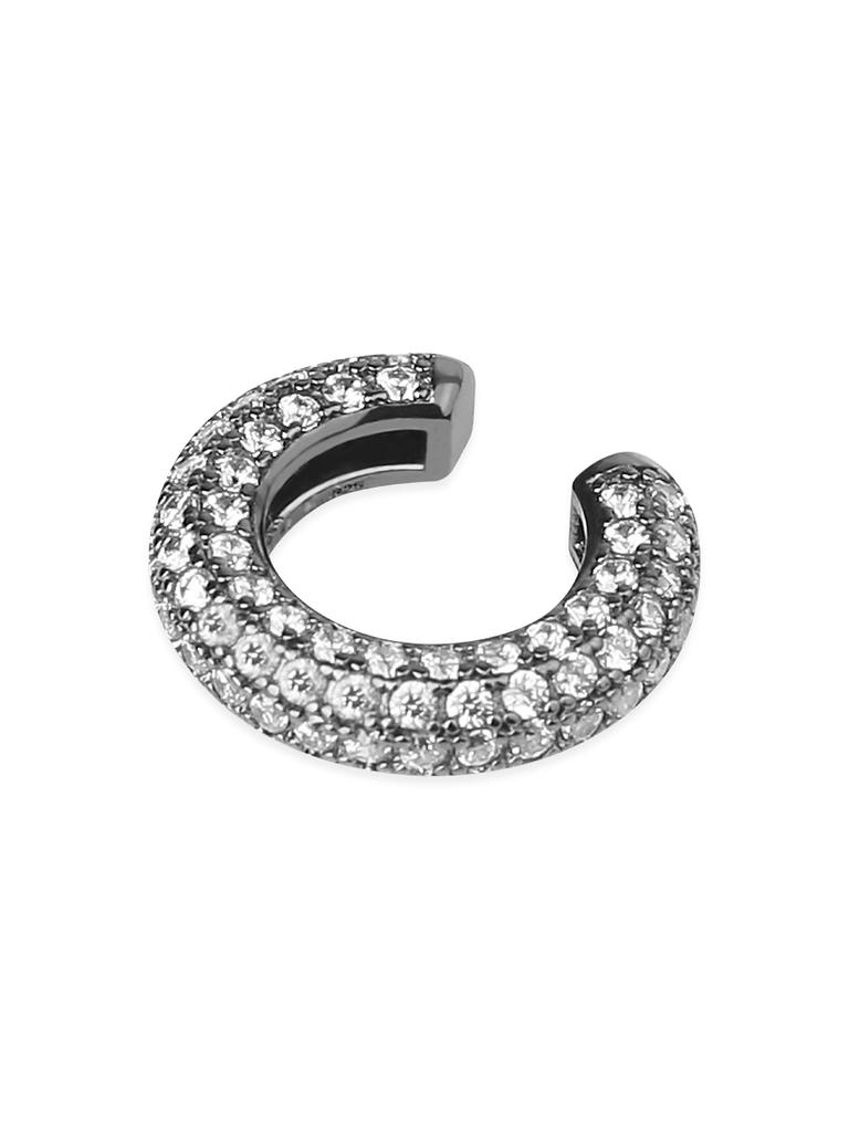 Macier [S925] Donut Ear Cuff (Black Silver)