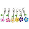 Alltags Schlüsselanhänger Helle Sonnenblume und Frangipani Anhänger Schlüsselring Leichter PVC Schlüsselhalter für Rucksack Handtasche