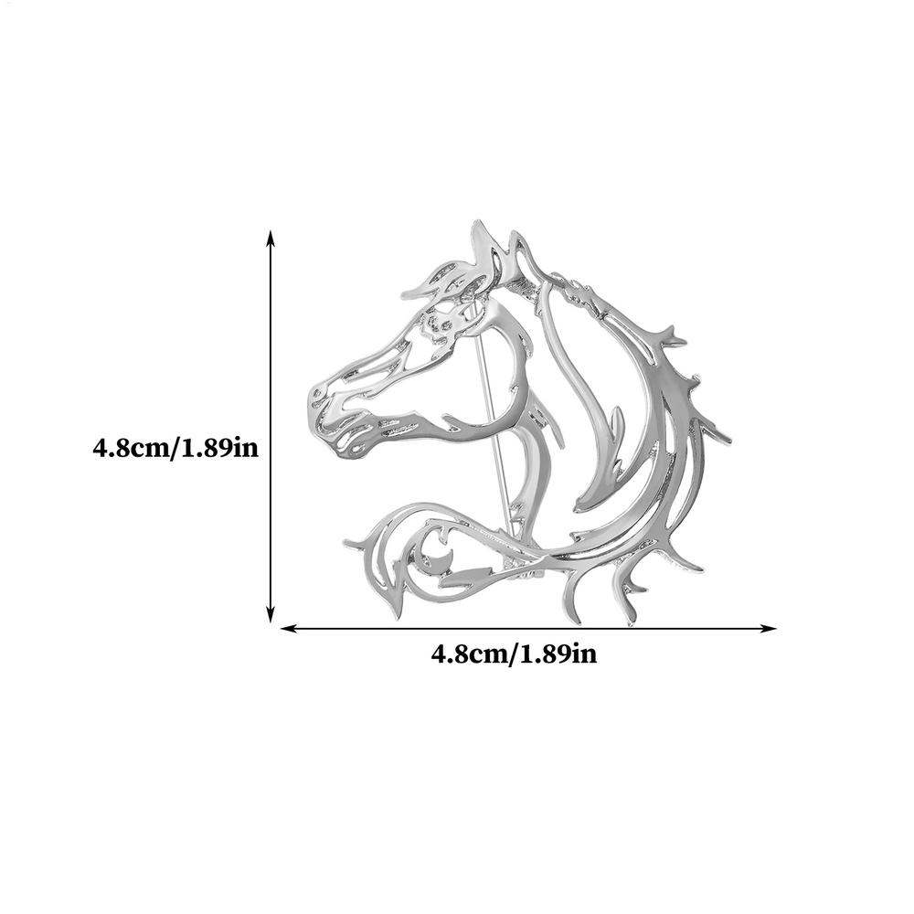 Hollowed-out Minimalist Horse Shaped Brooch Horse Pin Alloy Dual-purpose Pin Costume Accessories Horse Brooch Pin For New Year