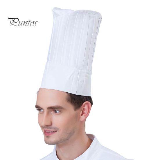 

Поварской колпак унисекс кухонный колпак для отеля ресторана поварской колпак плиссированный дизайн однотонный рабочий колпак официанта поварской колпак топпер белый