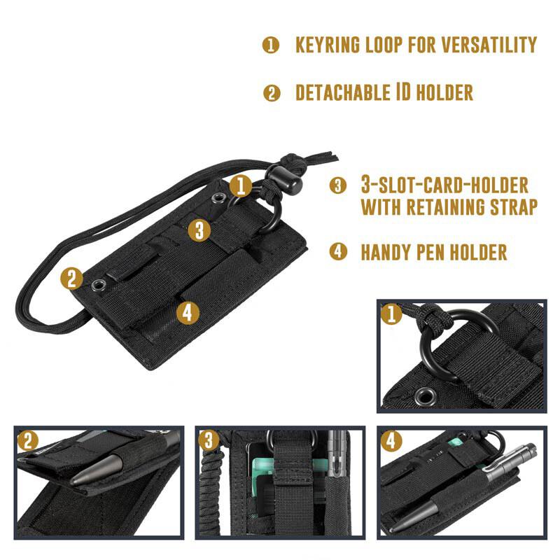 NEW Army Fan Molle Tactical ID Card Case Patch Neck Lanyard and Credit Card Organizer ID Card Holder Badge Pouch