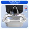 RV Sink Stainless Steel with Faucet, Flip Lid Compact Small Kitchen Sink for RV Camper Van