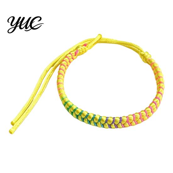 Cavigliere Intrecciate Minimaliste Bracciale da Surfista, Braccialetti Colorati Regolabili Fatti a Mano per Amicizia Donna Boho Polso Uomo Cavo in Poliestere Resistente Polso