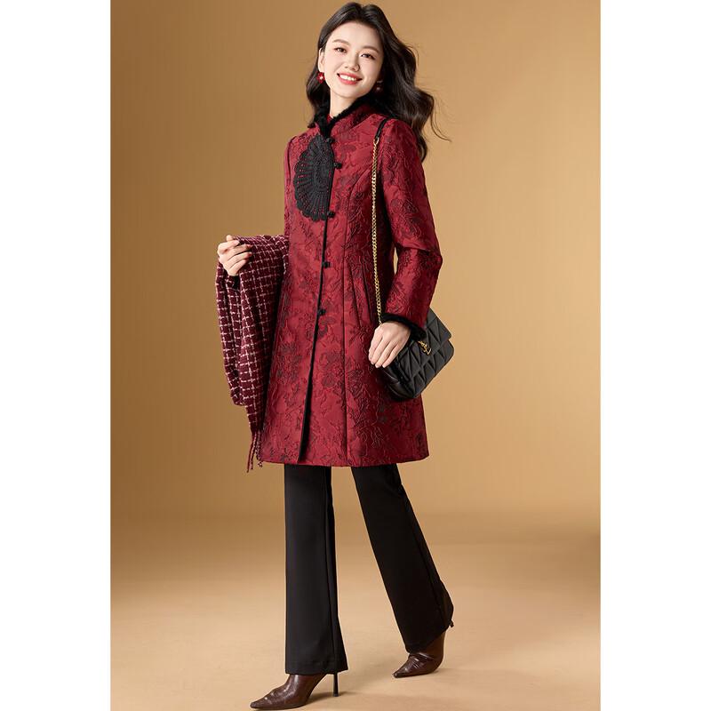 

Meilan Ni Вышитый пуховик в новом китайском стиле 3XL