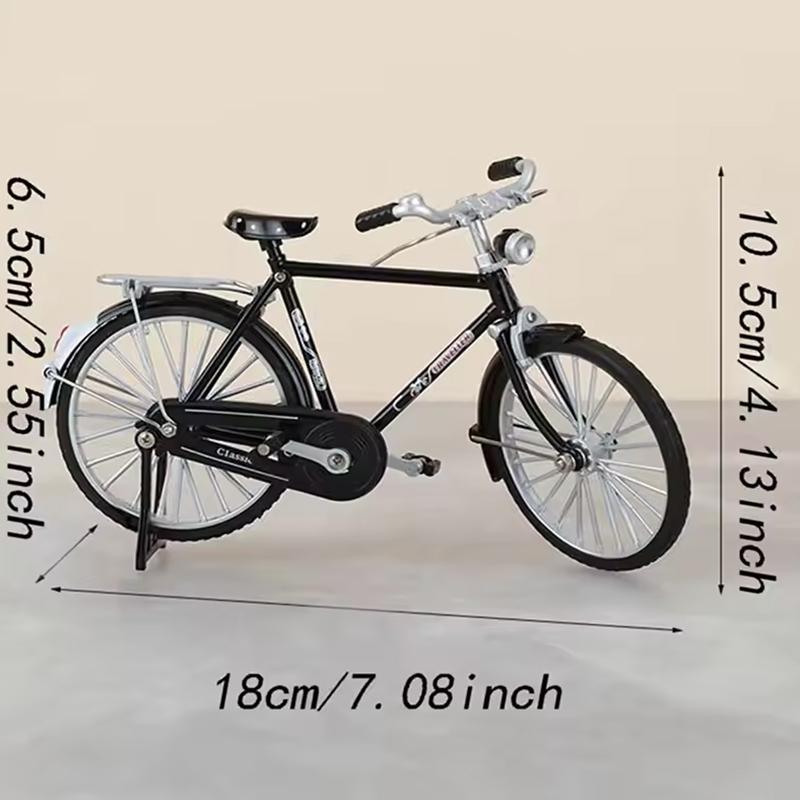 News 1/10 Model Alloy Retro Bicycle Diecast Decoration Model Metal Toy Black Bicycle Simulation Collection Gift Boy Toys