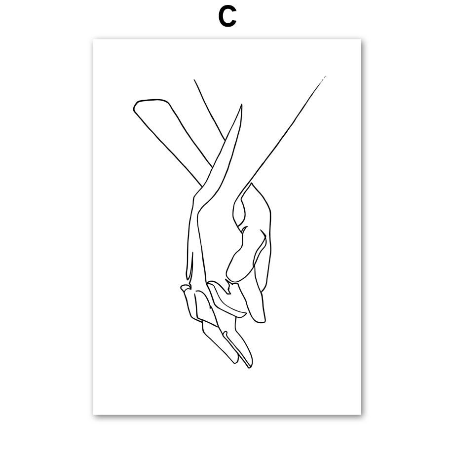 Wandkunst Leinwand Malerei Moderne Minimalistische Drew Line Liebhaber Körper Gesicht Nordic Poster Und Drucke Wand Bilder Für Wohnzimmer