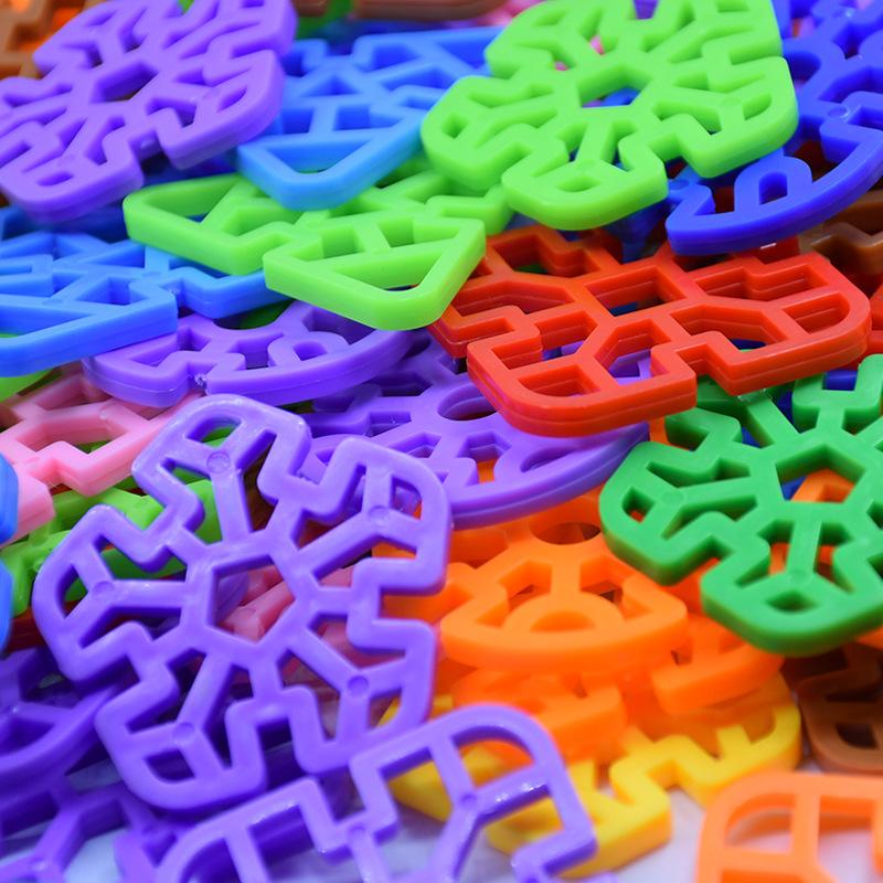 10050Pcs Kids Geometric Snowflake Plastic Building Blocks Stem Construction Interlocking Toyskindergarten Classroom Supplies