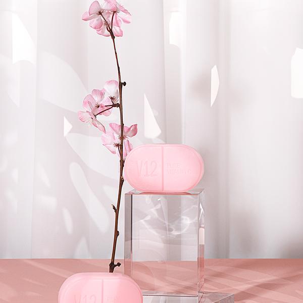 J-Hergestellt Seife handgemacht Kirschblüte Vitamin feuchtigkeitsspendend reinigend 3-teiliges Set, 3 Stück, 100g