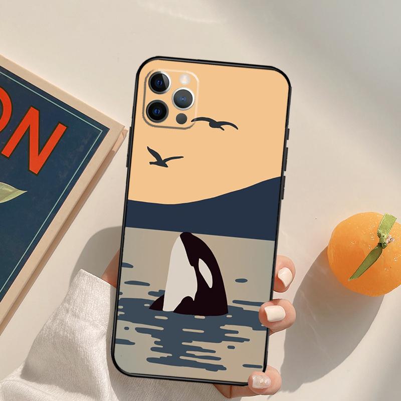 Orcas Killer Whales Case For iPhone 12 11 13 Pro Max Mini 7 8 Plus X XR XS Max SE 2020 Camera Protection Shell