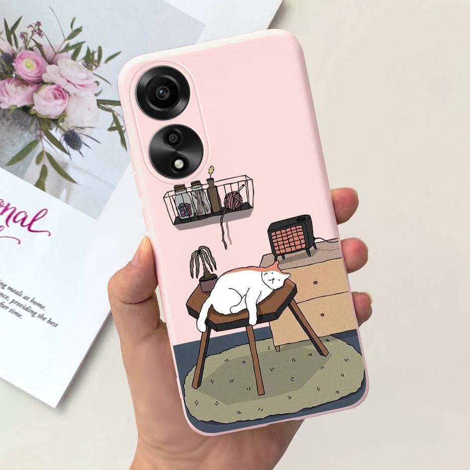 For Oppo A78 4G Case CPH2565 Cute Fashion Cartoon Painted Cover Soft Silicone Phone Case For Oppo A78 A78 OppoA78 5G Matte Coque