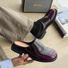 Summer new fashion trend one-pedal Muller shoes dress upright versatile leather slippers 91519-J