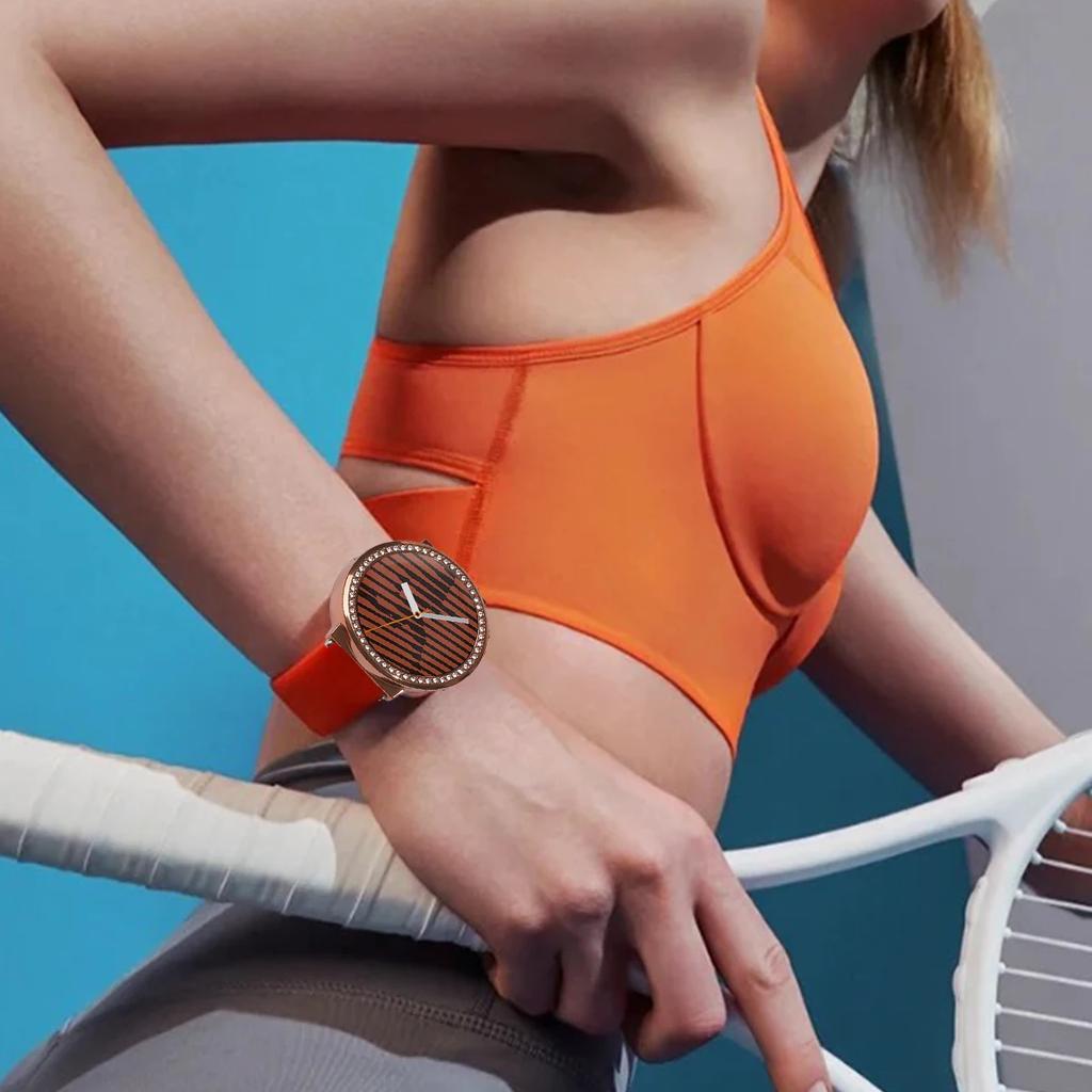 Bling PC Průhledné pouzdro pro Huawei Watch GT 5 4 41mm /5 Pro 42mm Kryt Kůže Samrt Pásek Diamantový Křišťálový Nárazník Ochranný GT5 GT4
