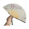Classical Dance Fan Lotus Design Chinese Style Fan Portable Folding Hand Fan  Summer