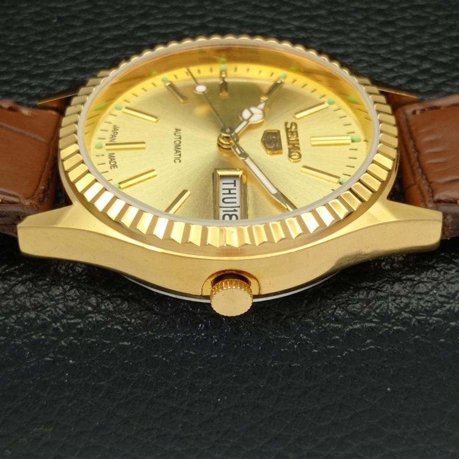 REACONDICIONADO VINTAGE SEIKO 5 AUTOMÁTICO 6309A JAPÓN PARA HOMBRE ESFERA DORADA RELOJ a425918-2