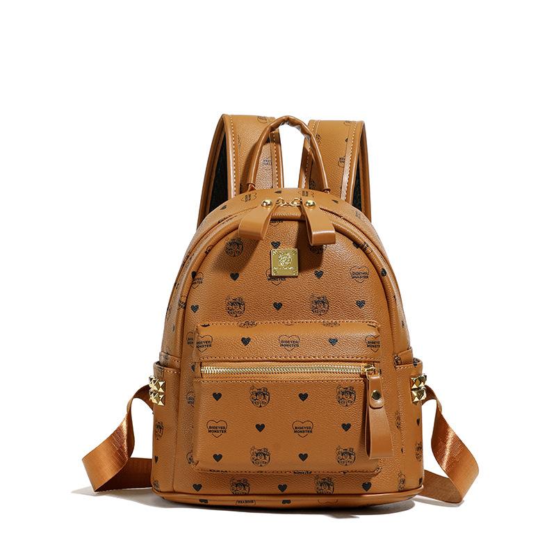 Womens  New Korean Style Retro Printed Backpack, Large Capacity Leisure Fashi Travel School Bag, Trendy Womens Bag