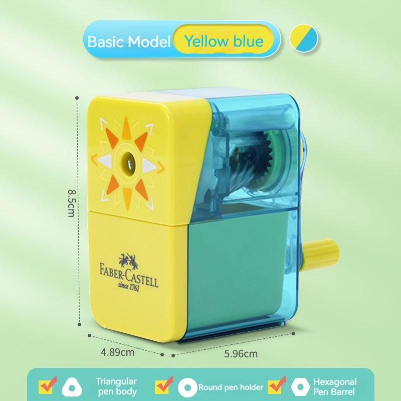 Faber Castell Manual Hand Crank Pencil Sharpener Sharpen 8mm Candy Colors for Student Children Artists Student Office Stationery