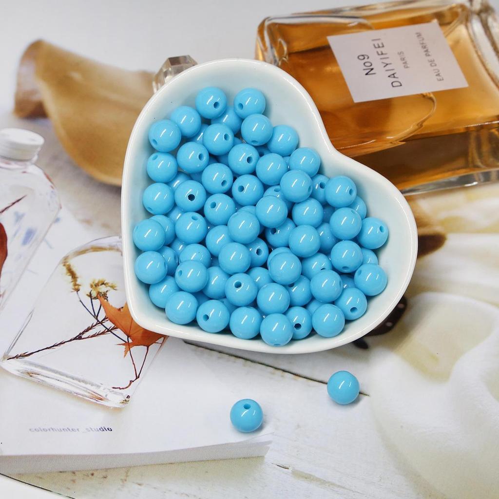 Acrylic Round Beads - Solid Candy Colors for DIY Jewelry Making and Crafts