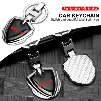 1 Pièce Porte-clés 3D Métal Cuir pour Voiture Anneaux Porte-clés Accessoires Pour Rio 3 K2 Ceed Cerato K3 Sportage 4 Picanto K5 Optima Sorento Forte Stinger