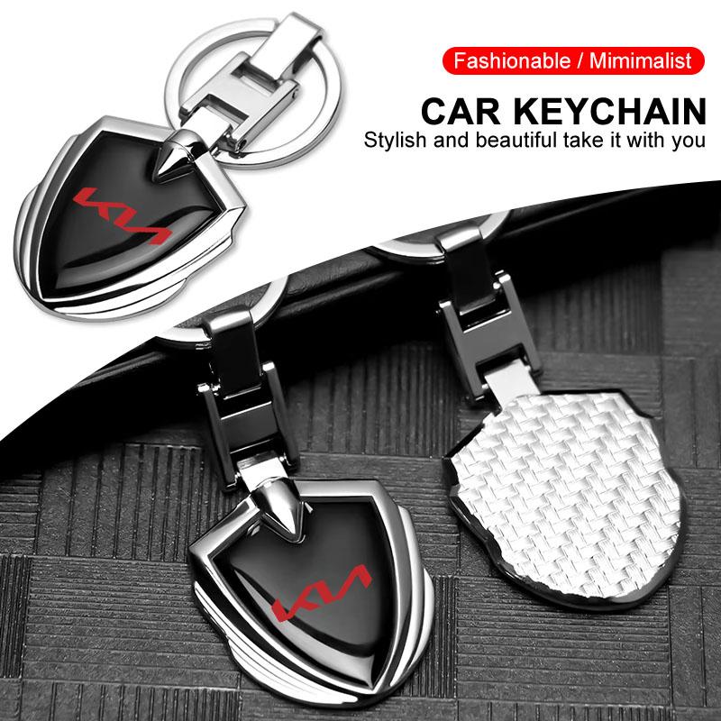 1 Pezzo Portachiavi in Metallo e Pelle 3D per Auto Portachiavi Accessori Per Kia Rio 3 K2 Ceed Cerato K3 Sportage 4 Picanto K5 Optima Sorento Forte Stinger