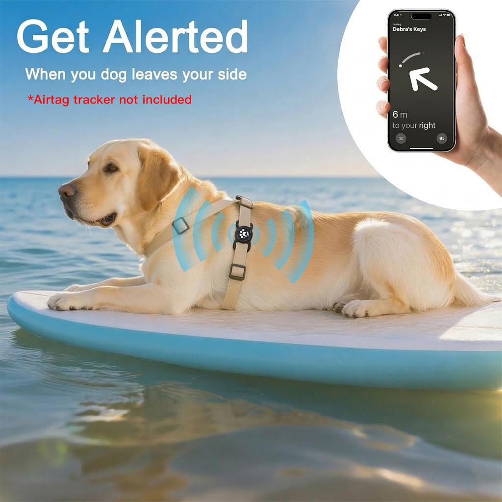 TAAKCC IP68 Waterpoof Dog Airtag Holder Stretchy Silicone Full Body Covered Holder for Apple Air Tag for Dog Cat Collar 2