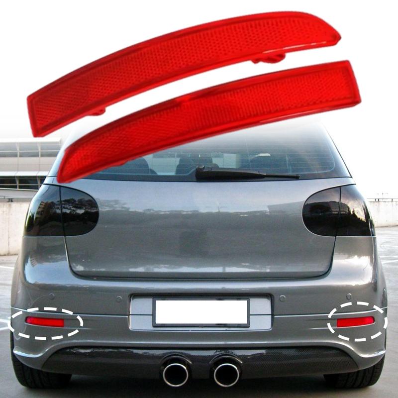 1K6945105A 1K6945106A 1 pair Rear Bumper Reflector reflective strips For Volkswagen Golf 5 Mk5 R32 2004 2005 2006 2007 2008 2009