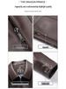 2026 Spring Men's Casual Sheepskin Leather Jacket with Stand-up Collar