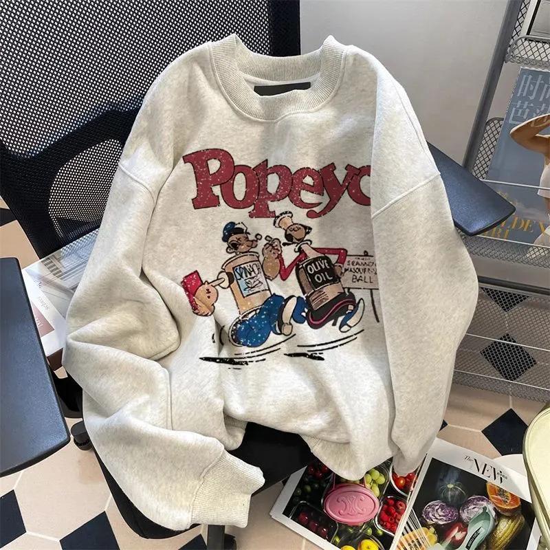 Женский свитшот оверсайз флисовый утолщенный свободный с круглым вырезом повседневный пуловер с длинным рукавом зимний свитшот топ XXXXL белый