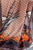 Women' Orange-Brown Scarf 90X90 - Monogram and Retro Urban Graphics