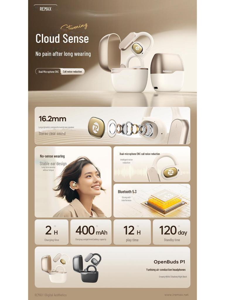 Fone de Ouvido Bluetooth de Condução Aérea Remax Yunhong - Solução de Áudio Sem Fio para Esportes e Negócios.