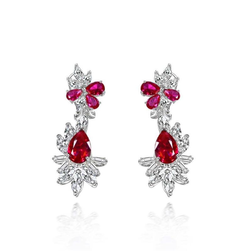 Gica Gema High Carbon Diamond Earrings 925 Sterling Silver Unique Design Romantic Fine Earrings Jewelry Wedding Party Gifts New Trend 8*12mm