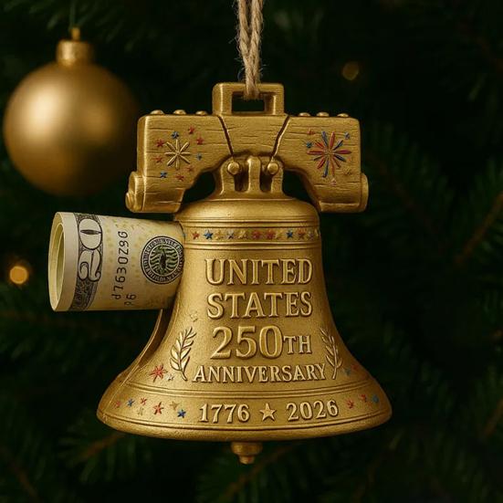 Yousheng 250. Rocznica USA Dzwon Wolności Uchwyt na Pieniądze Dzwonek Pamiątkowy Uchwyt na Pieniądze Boże Narodzenie na Gotówkę Patriotyczny Pamiątkowy dla Kolekcjonerów