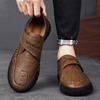 Mens Large Size Loafer Shoes Hand Stitched Slip On Casual Leather Flat Business Comfort