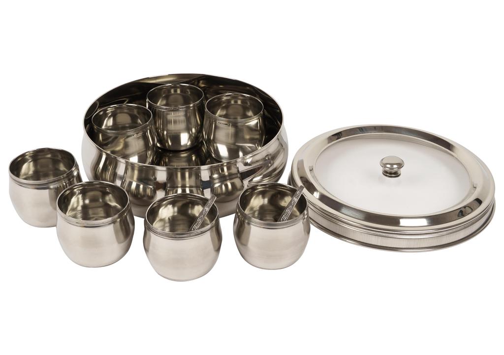 Trifri Indian Masala Box Stainless Steel Masala Dabba W Transparent Lid Hand Crafted 7 Spice Containers & Spoons For Chefs, Home