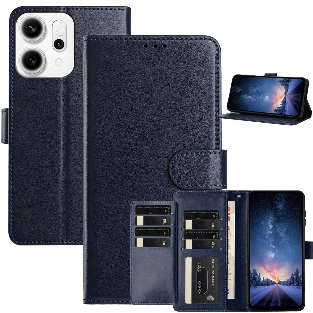 Hülle für Oppo A17 A18 A54 A58 A76 A77 Reno8...Geldbörsen-Handyhülle aus Lammleder, Mehrere Kartenfächer & Ständer, Stoßfeste Schutzhülle (10 Farben)