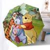 Ombrello da Viaggio a Tema Winnie the Pooh e Amici - 8 Stecche, Apertura e Chiusura Automatiche, Design Pieghevole Portatile, Ombrello Compatto ed Elegante