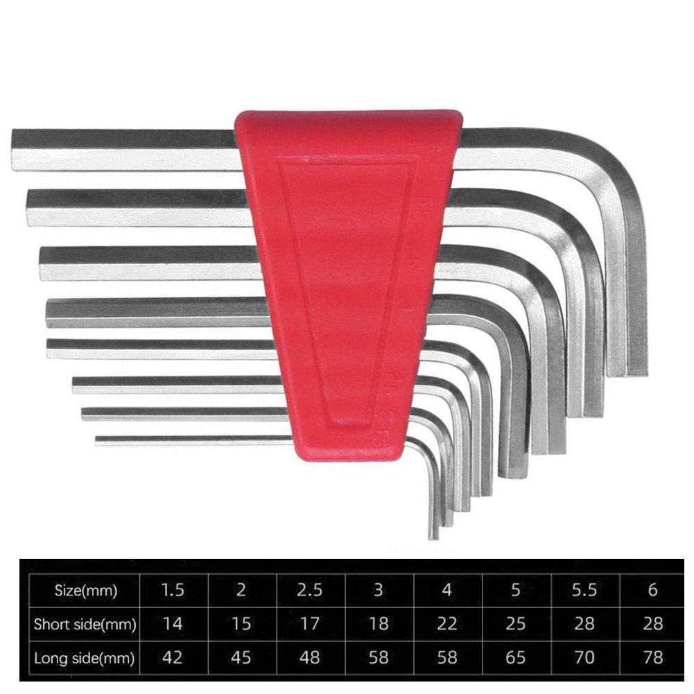 Short Arm Wrench Set Power Tool Accessory DIY Wrench Kit Metric Hex Wrench Set Tight Space Access 8 Different Sizes