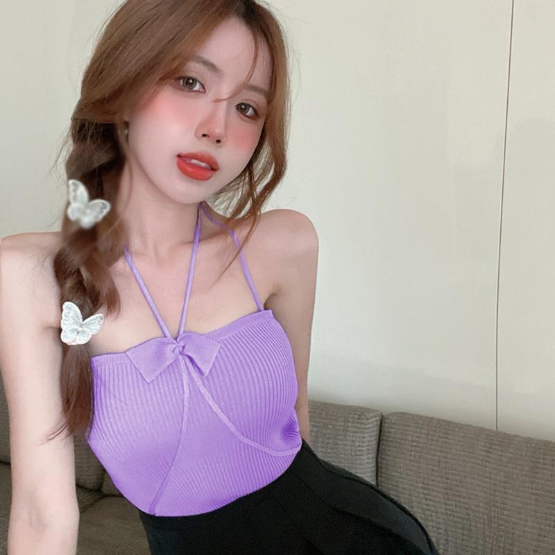 

Женский топ-слинг, летний короткий жилет с бантом One Size