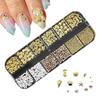 Nails  Art Rhinestone 1 Box Gold Silver Metal Rivets Nails Accessories Starfish Conch Jellyfish Nail Ocean Style Nails Art Decor