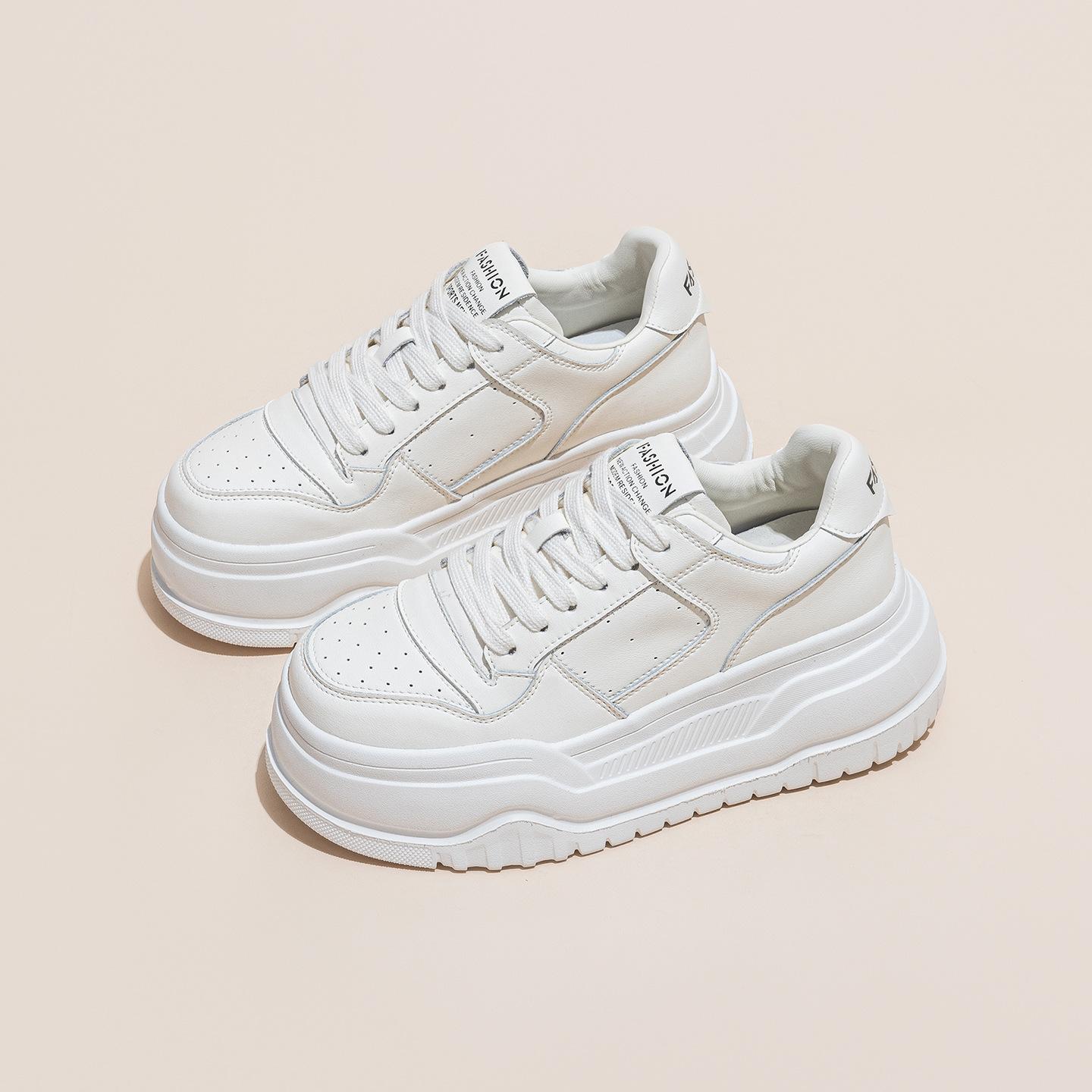 

Leather spring new breathable thick-soled lightweight sports shoes single shoes casual board shoes 39