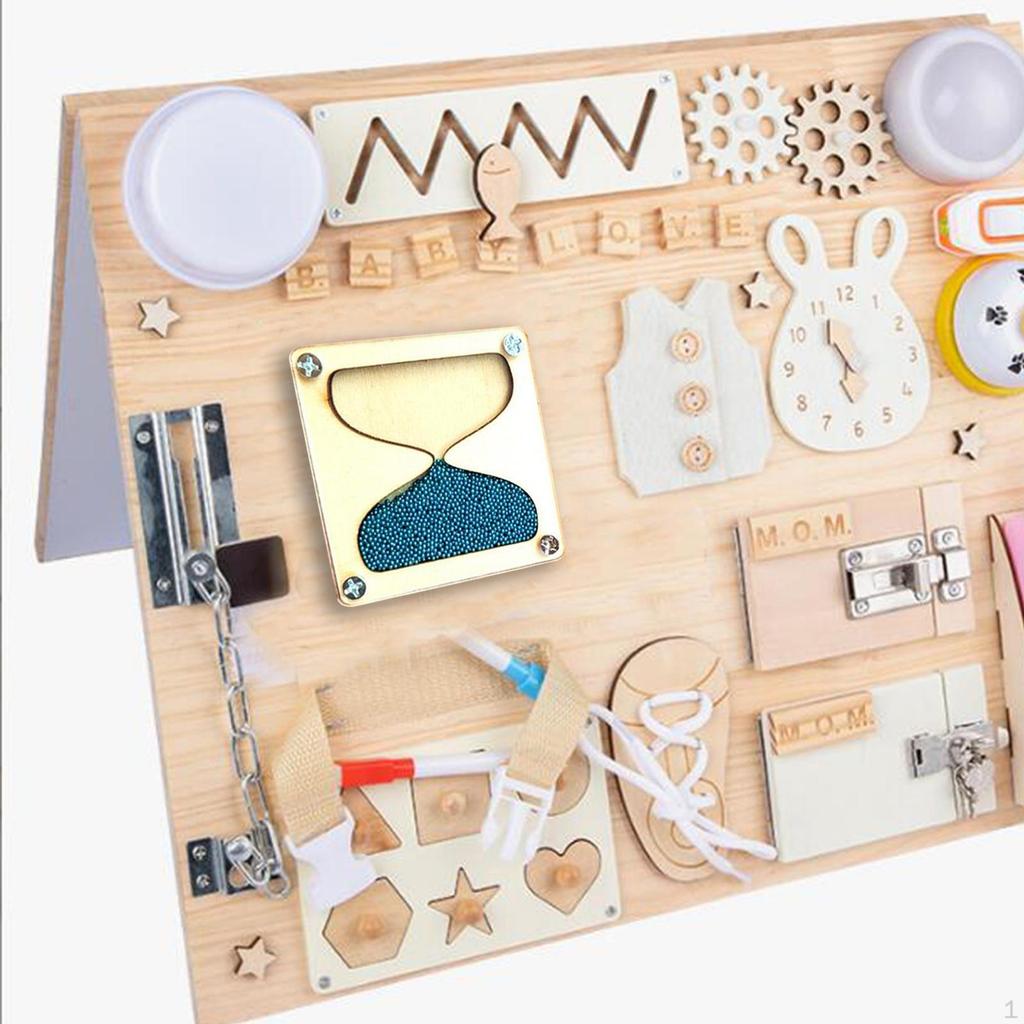 Busy Board Wooden Hourglass Motor Skill Early Education Montessori Teaching Accessories for Boy Girl