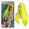 Women's Long Straight Wig Hair Synthetic Natural Cosplay Party Neon Green Heat Resistant Daily Natural HairlineWigs