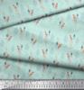 Soimoi Green Japan Crepe Satin Fabric Gypsophila Floral Printed Craft Fabric by the metre 42 Inch
