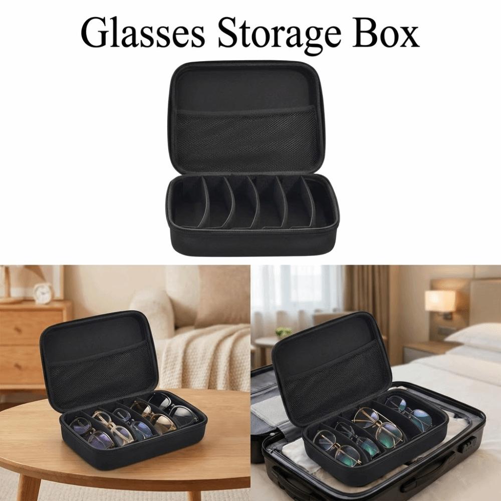 Waterproof Glasses Storage Box 6/7 Compartment Eyeglasses Holder  Outdoor