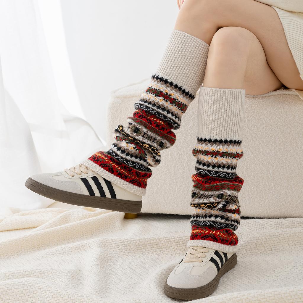 Warm Leg Covers Autumn and Winter Retro Ethnic Style Unique Personality Socks New Hot-selling Thickened and Lengthened Socks